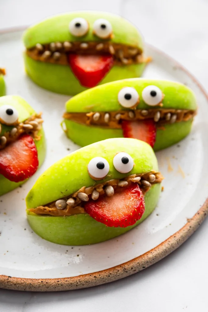 halloween snacks apple monsters
